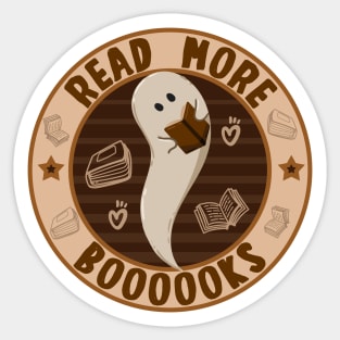 Read More Booooks Ghost Reading Book Sticker